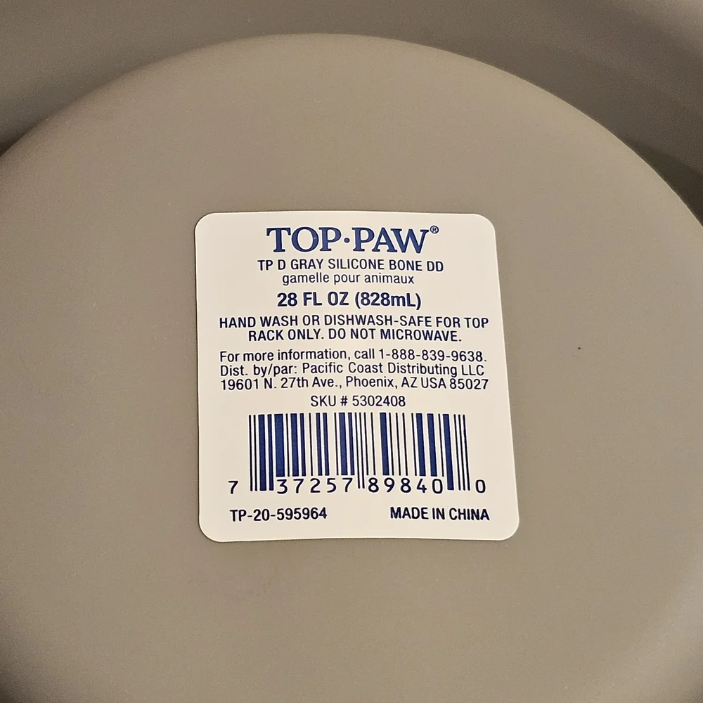 Top Paw Gray Silicone Pet Bowl